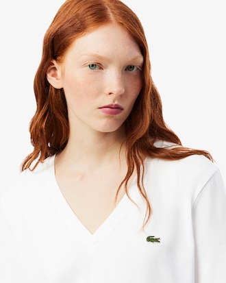 T-shirt relaxed fit coton doux col V