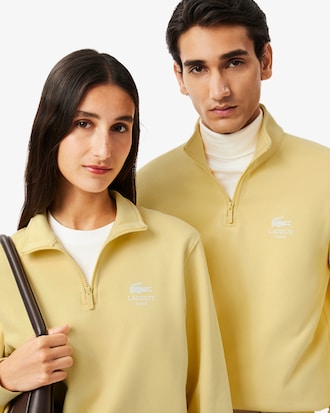 Sweatshirt col montant zipp&eacute; imprim&eacute;