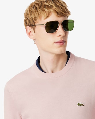 Pull coton uni col rond