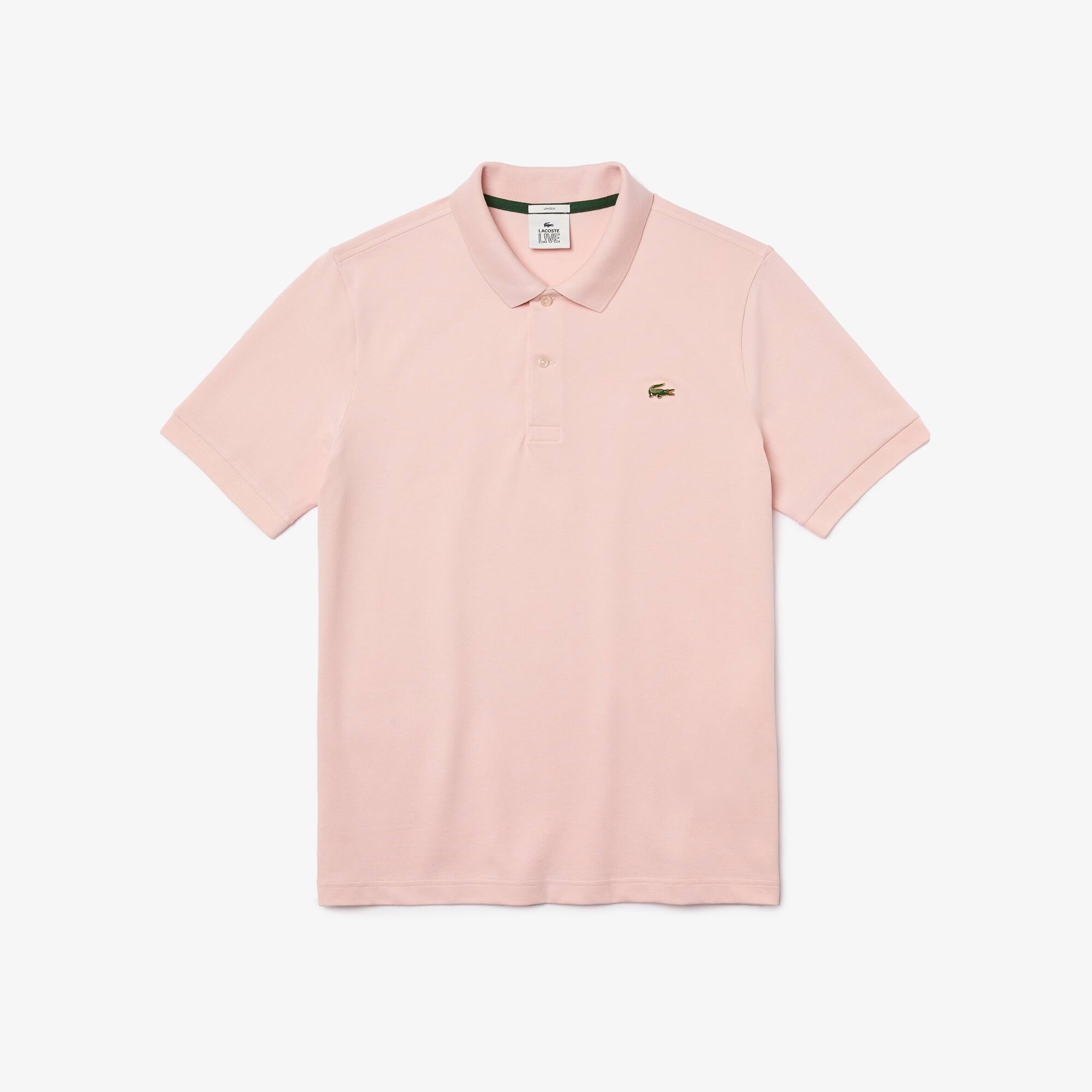Polo unisexe Lacoste LIVE standard fit en piqué de coton stretch Taille 7 - XXL Rose Pale