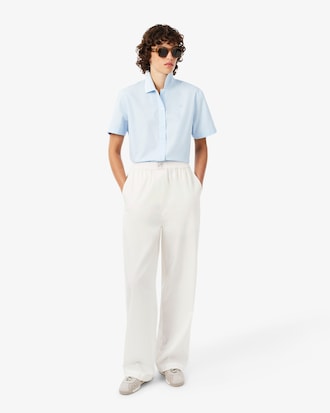 Pantalon Petit Piqu&eacute; coton wide fit