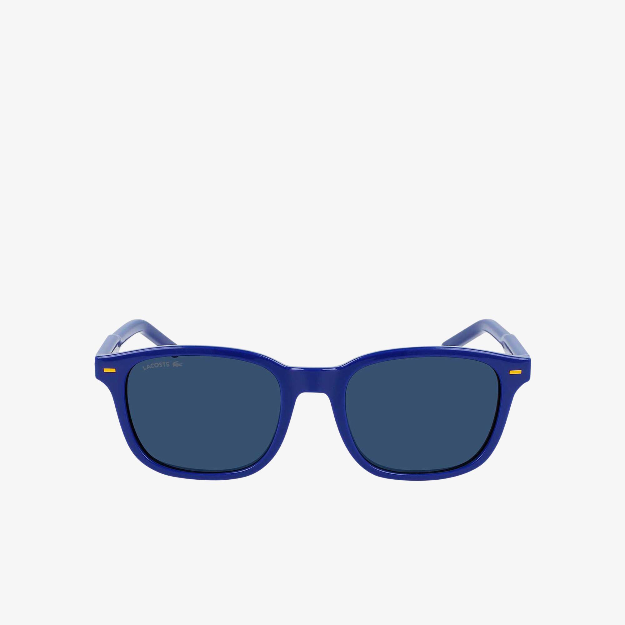 Lacoste Lunettes de Soleil Rectangulaires en Plastique Rubber Line Taille Taille unique Matt Blue