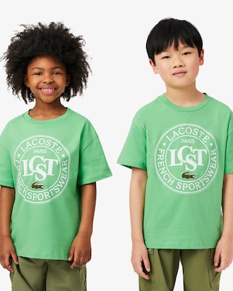 T-shirt coton badge contrasté
