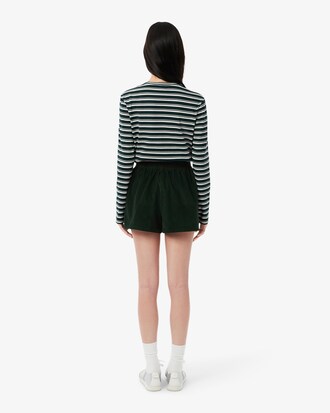 Short wide fit velours c&ocirc;tel&eacute;