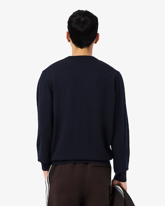 Pull en laine mérinos uni col V