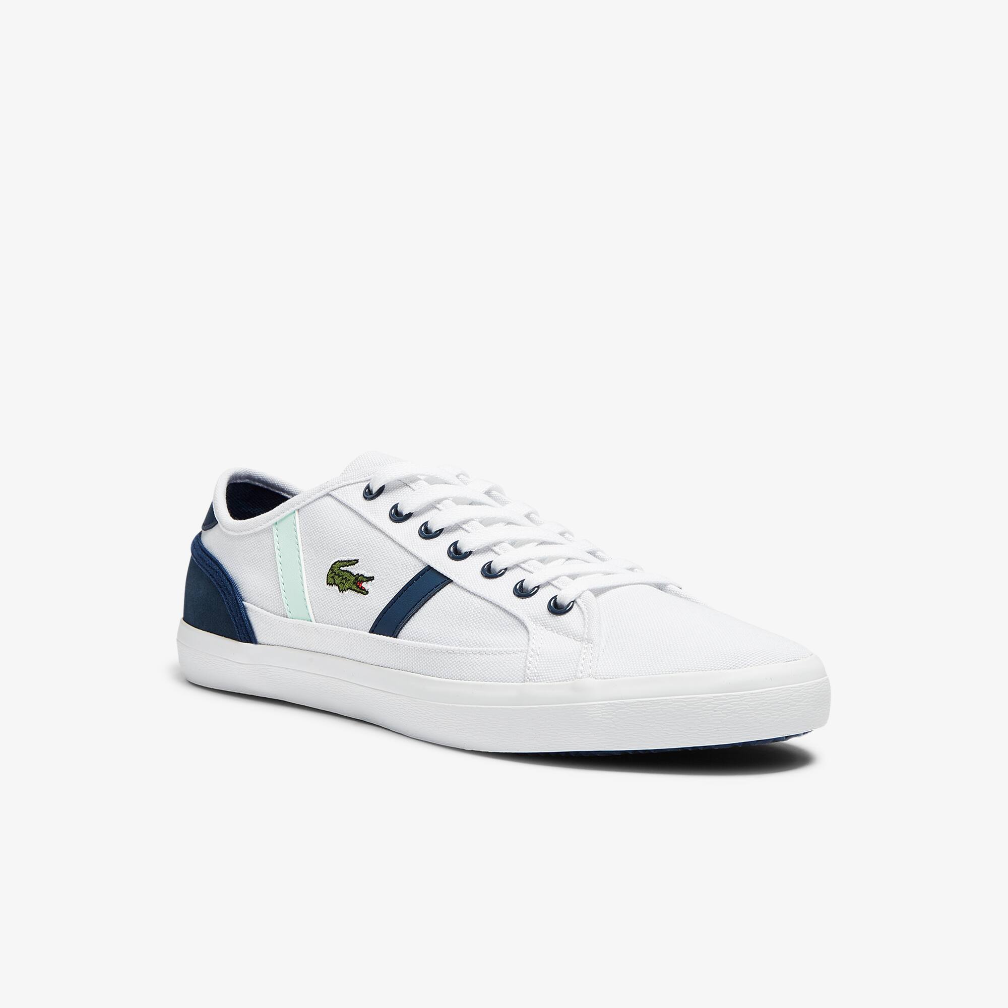 Lacoste Sneakers Sideline homme en tissu Taille 47 Blanc/marine