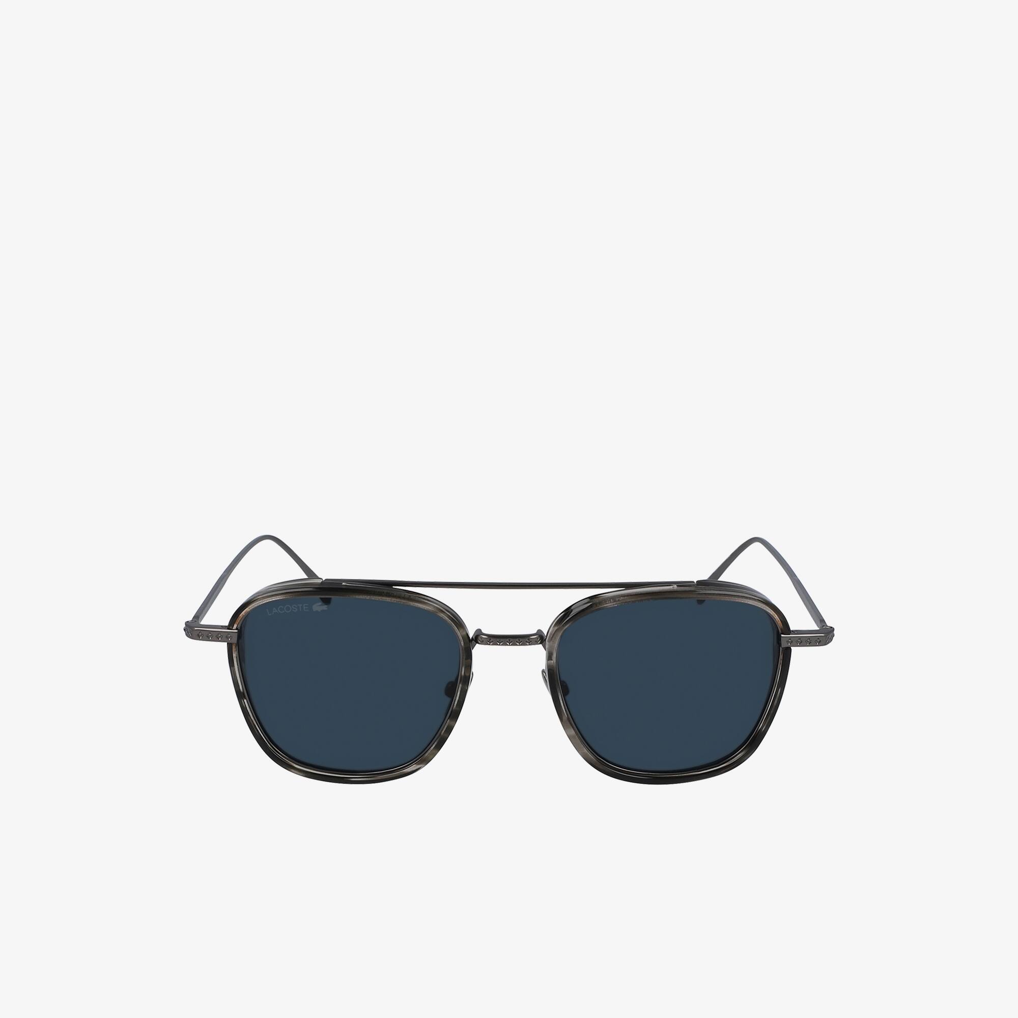Lacoste Lunettes de Soleil Rectangulaires en Métal Novak Djokovic Taille Taille unique Dark Grey
