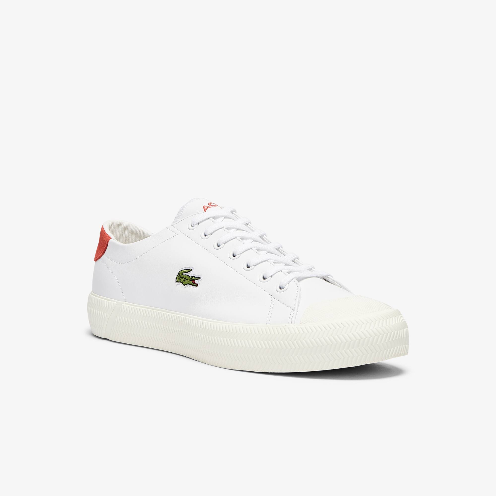 Lacoste Sneakers Gripshot homme en cuir Taille 46 Blanc/rose