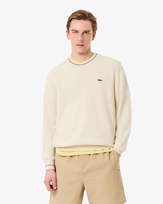 Pull fin en crêpe de coton à rayures