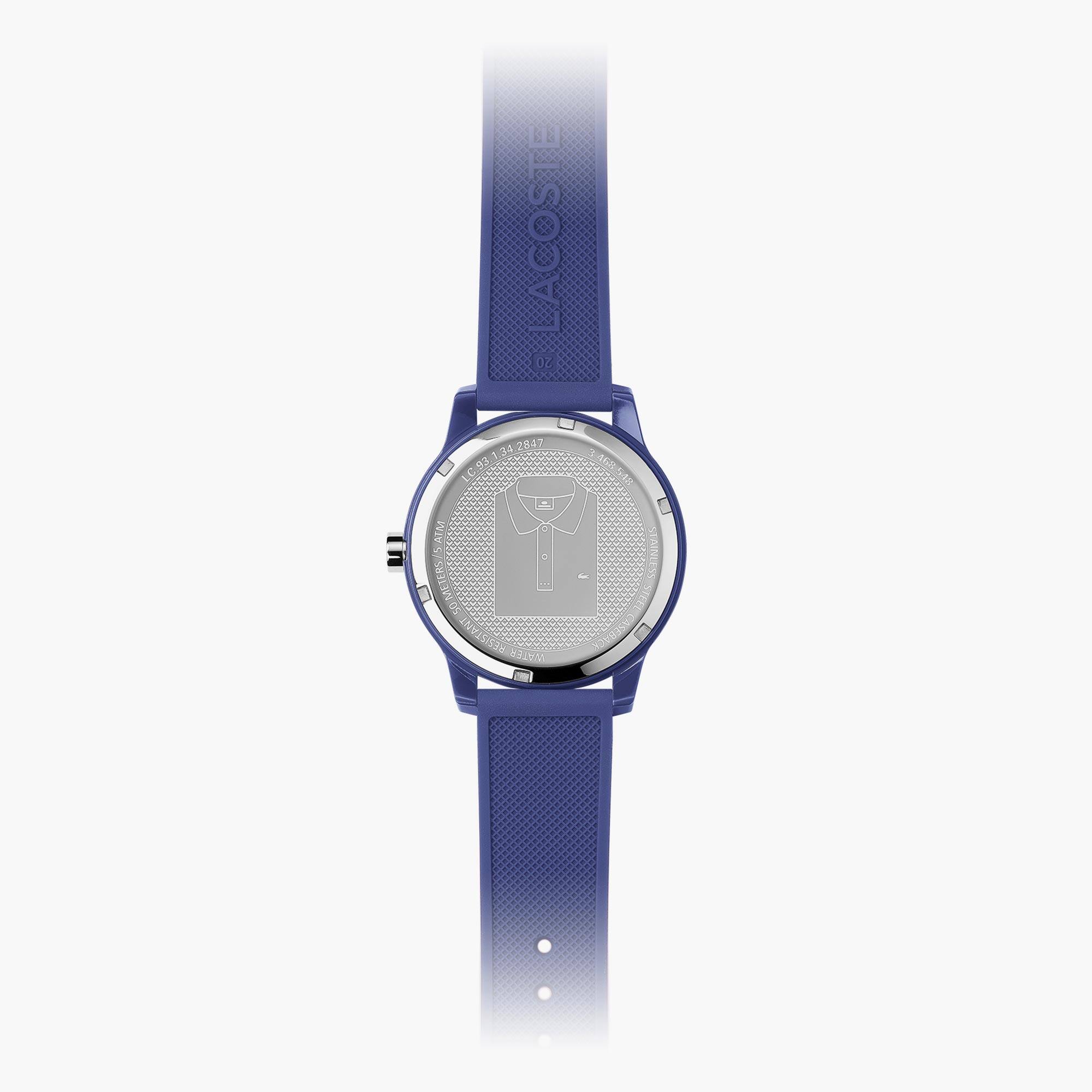 Bleu 12 Avec Lacoste Silicone Homme 12 3 Bracelet Montre Aiguilles 76bgvYfy