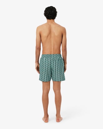 Maillot de bain mi-long imprim&eacute; monogramme
