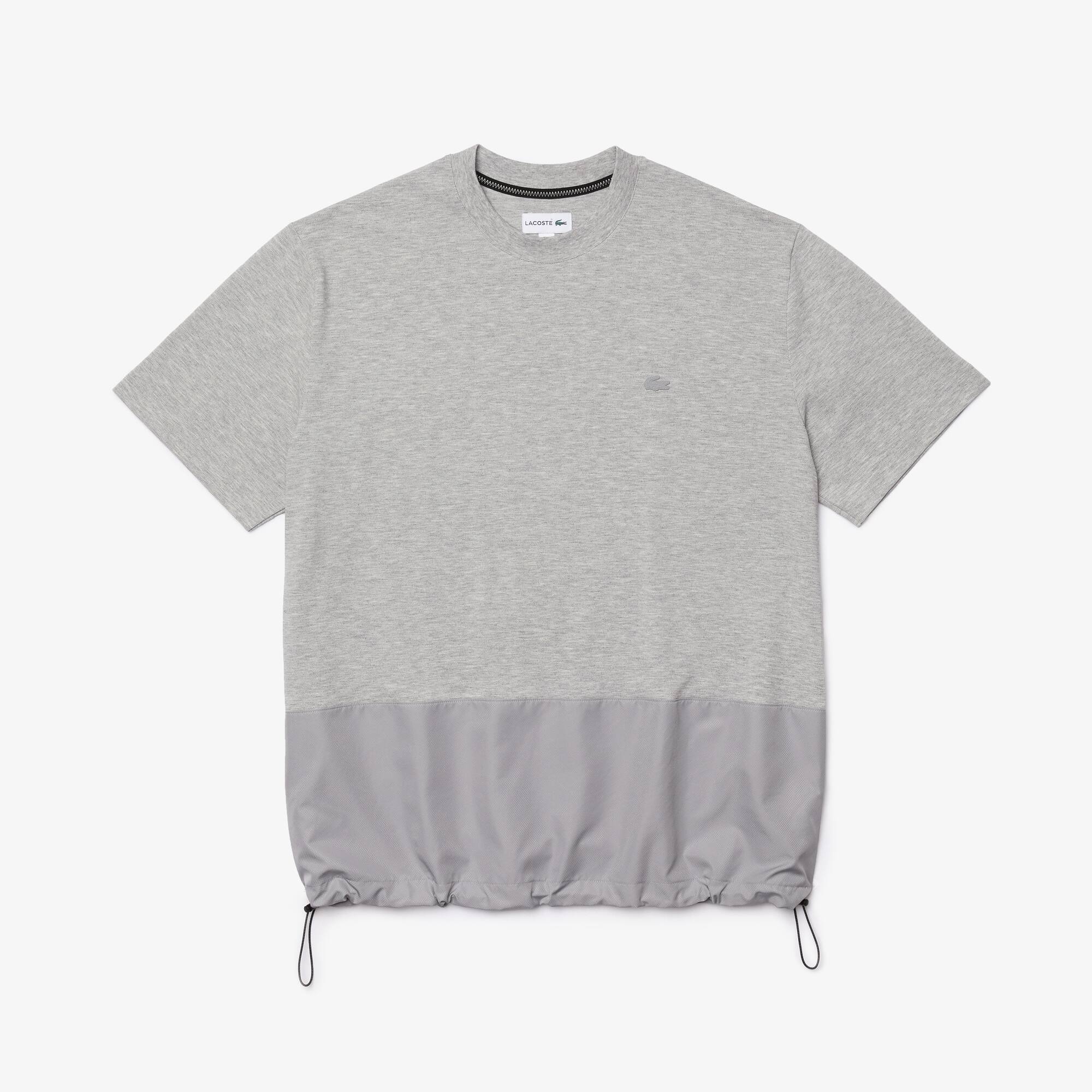 Lacoste T-shirt à col rond en piqué ultra léger avec ourlet élastiqué Taille 6 - XL Gris Chine / Gri