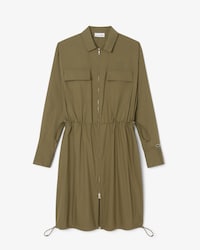 Robe chemise zipp&eacute;e oversize coton