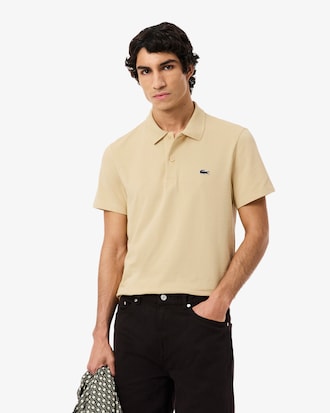 Polo regular fit en coton m&eacute;lang&eacute;