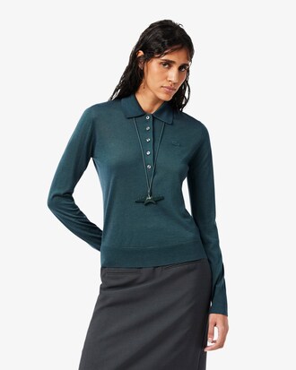 Pull col polo laine m&eacute;rinos D&eacute;fil&eacute;