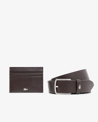 Coffret ceinture en cuir et porte-cartes