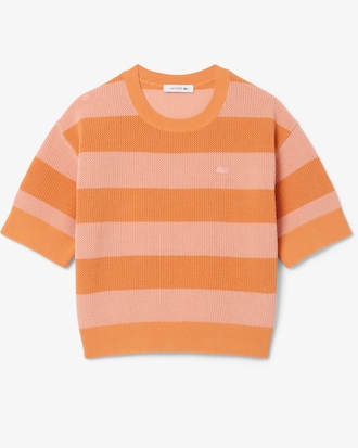 T-shirt maille r&eacute;sille rayures