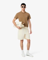 Polo regular fit en coton m&eacute;lang&eacute;