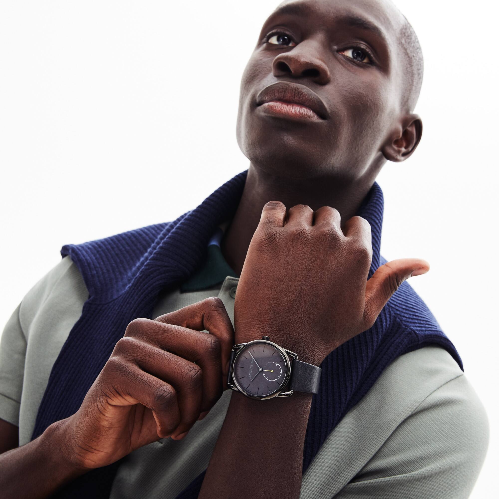 Lacoste Montre homme Urban avec bracelet cuir noir Taille Taille unique Noir