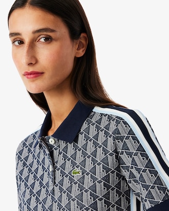 Polo slim fit jacquard monogramme