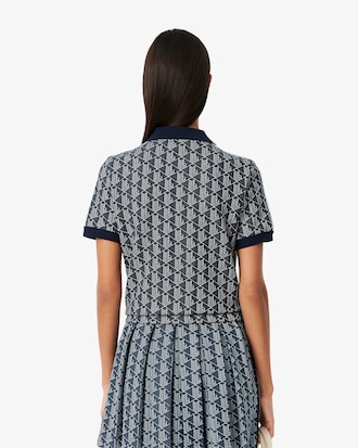 Polo slim fit jacquard monogramme