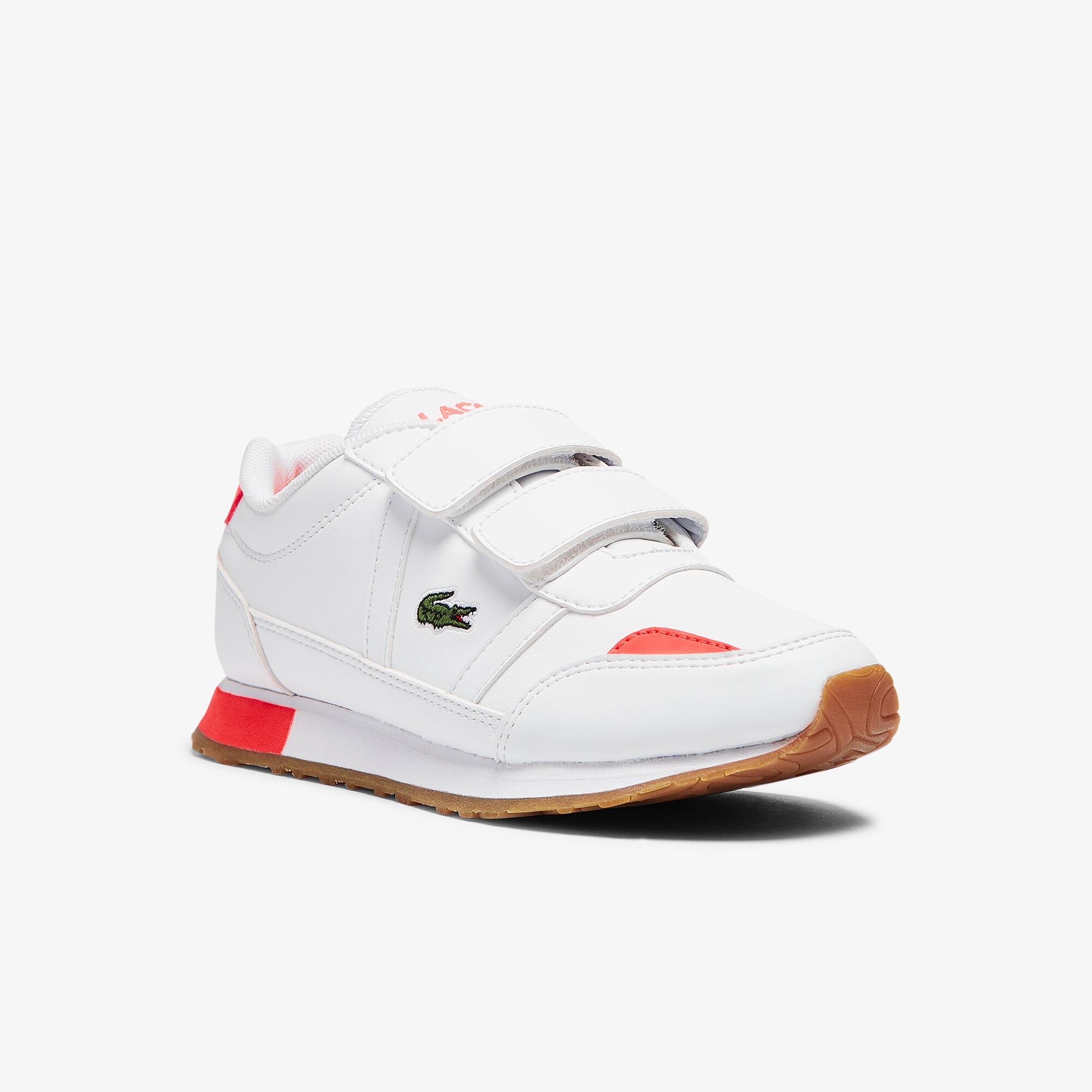 Lacoste Sneakers Partner enfant en tissu Taille 30 Blanc/rose