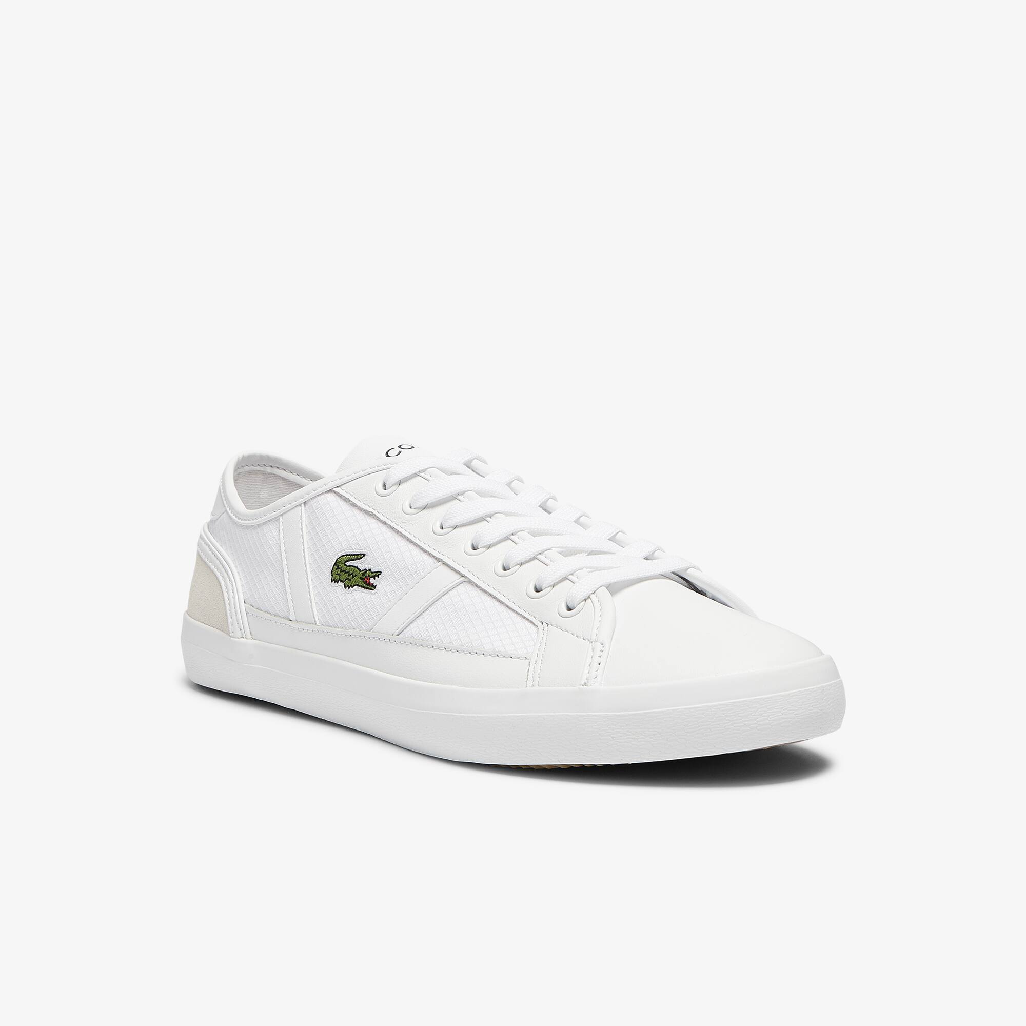 Lacoste Sneakers Sideline homme en tissu et cuir Taille 44.5 Blanc