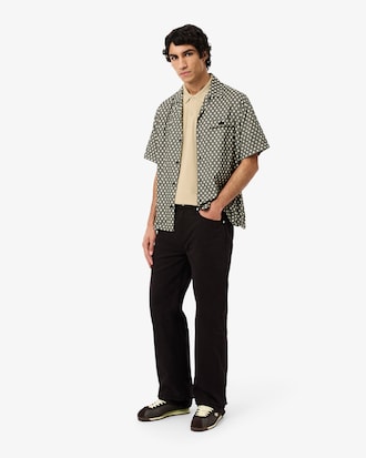 Polo regular fit en coton m&eacute;lang&eacute;