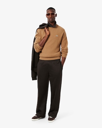 Pull en laine cardée col rond