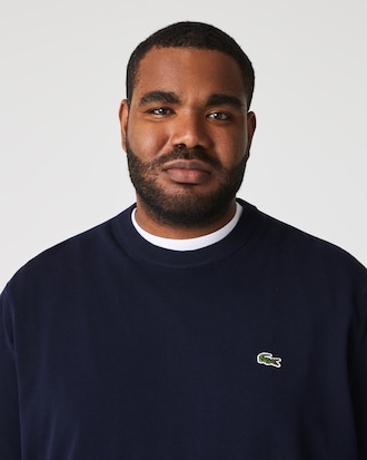 Pull coton uni col rond