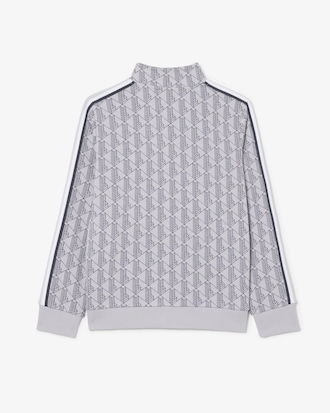 Sweatshirt mixte col montant zipp&eacute; monogramme