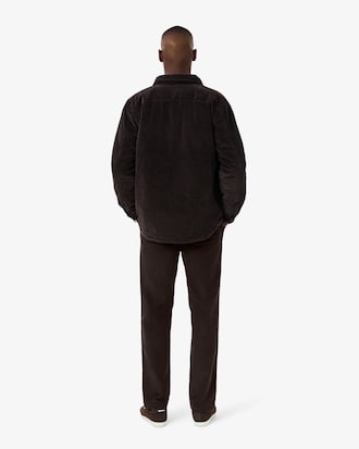 Pantalon chino regular fit velours c&ocirc;tel&eacute;