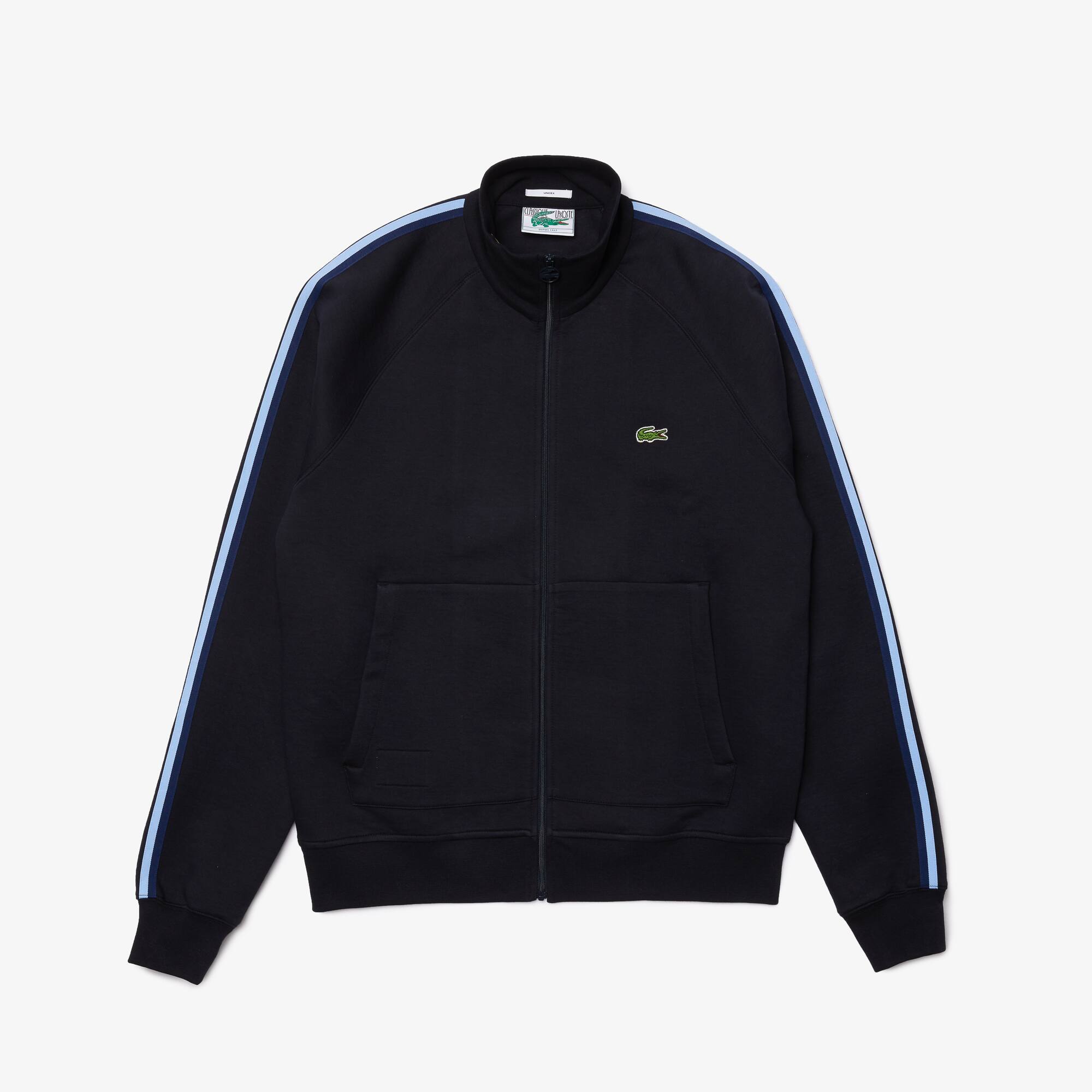Lacoste Sweatshirt unisexe zippé à col montant en coton biologique Taille 5 - L Bleu Marine