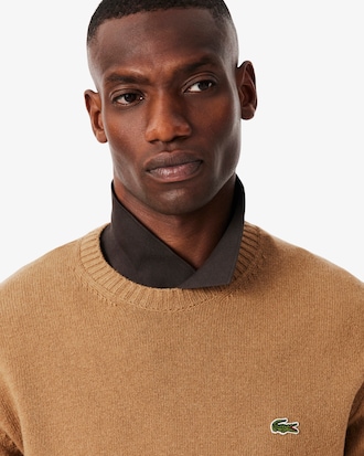 Pull en laine cardée col rond