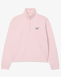 Sweatshirt col montant zipp&eacute; molleton badge