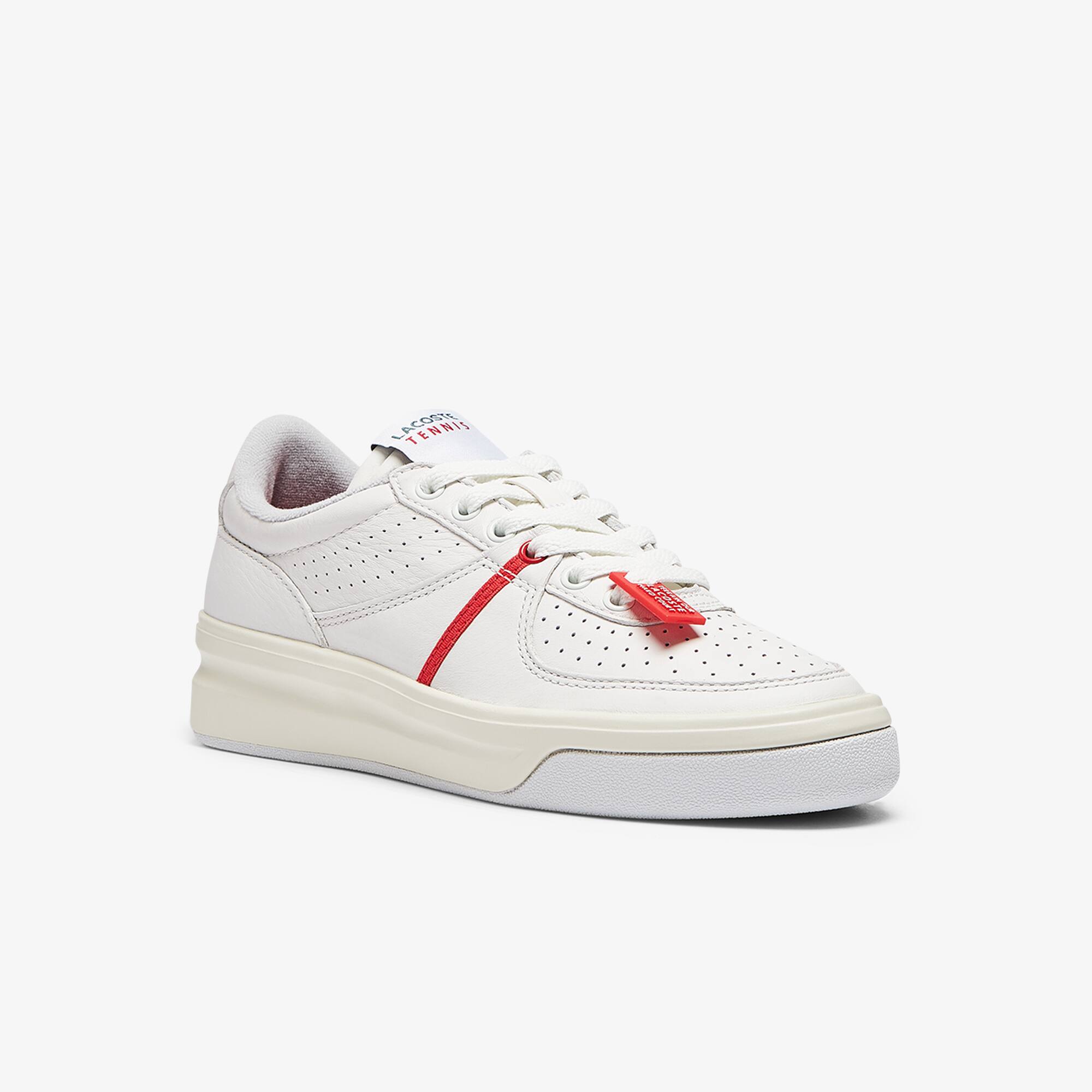 Lacoste Sneakers Quantace femme en cuir Taille 42 Red/off Wht