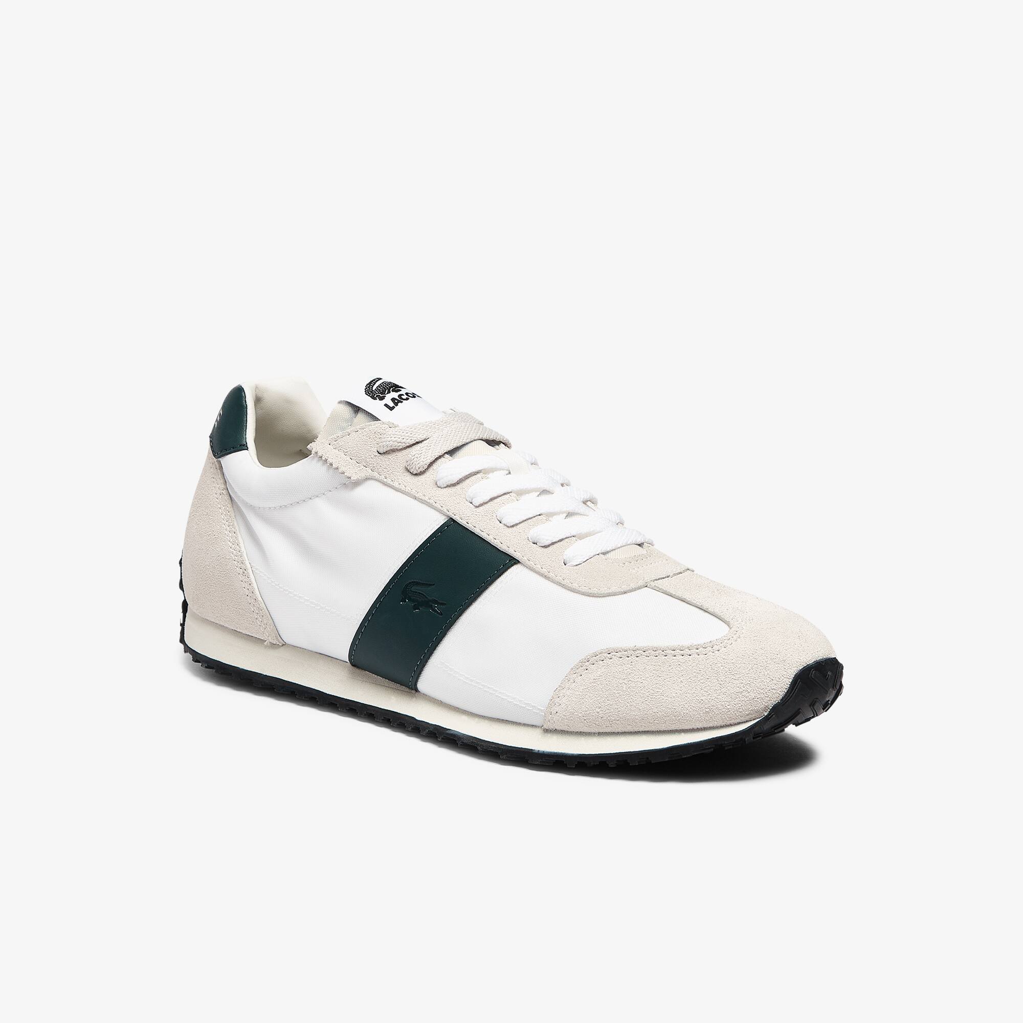 Lacoste Sneakers Court Pace homme en tissu Taille 45 Beige/vert Foncé