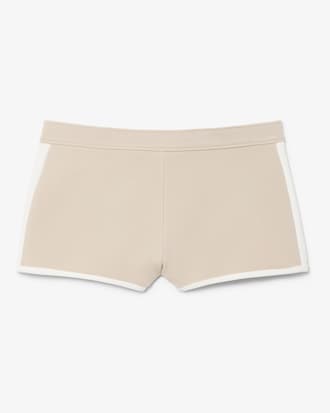 Mini-short maille satin&eacute;e D&eacute;fil&eacute;