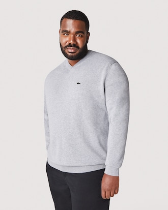 Pull coton uni col V