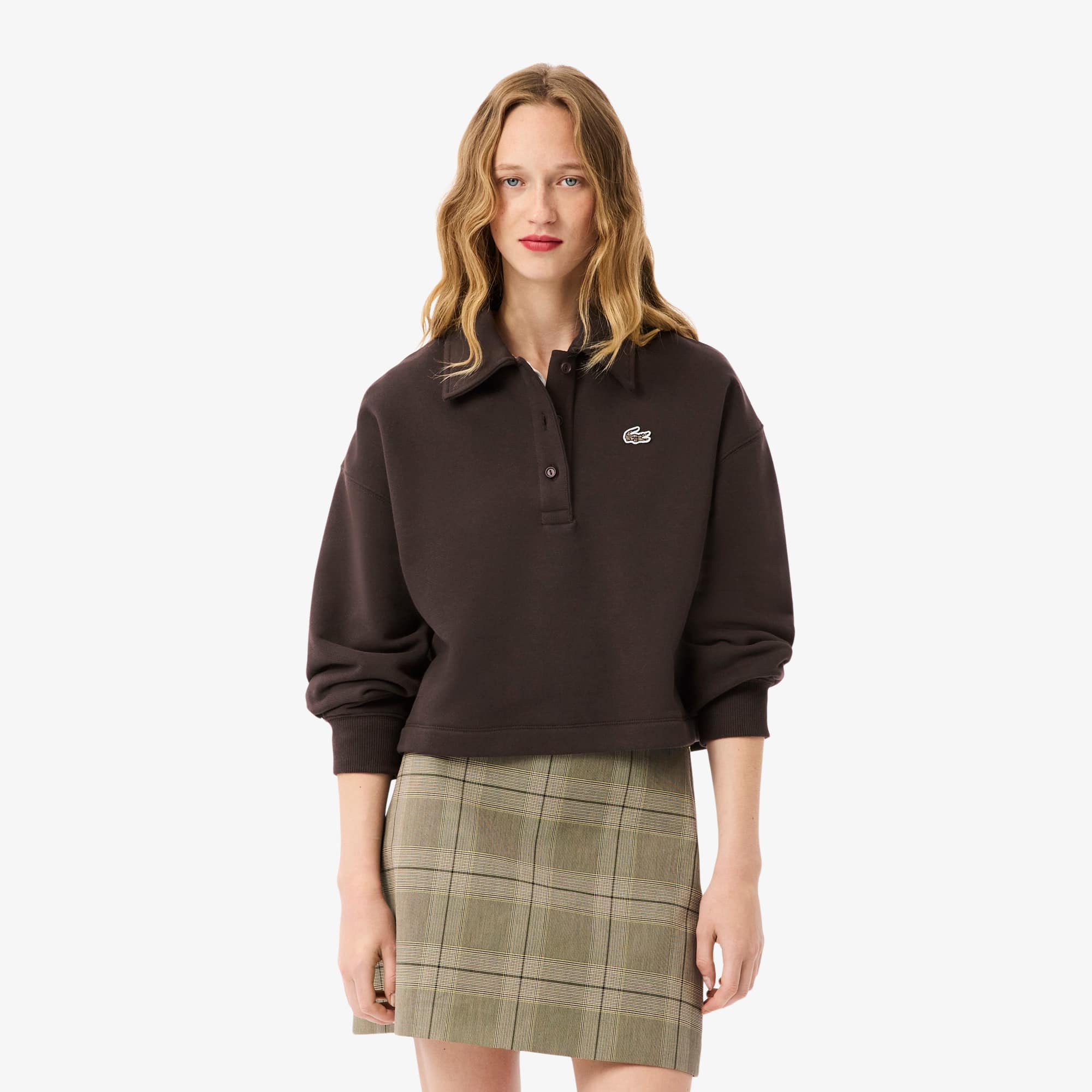 Sweatshirt oversize col polo molleton