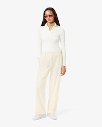 Pantalon oversize &agrave; plis flanelle