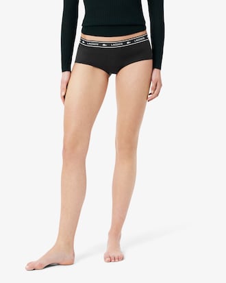 Shorty coton stretch ceinture siglée