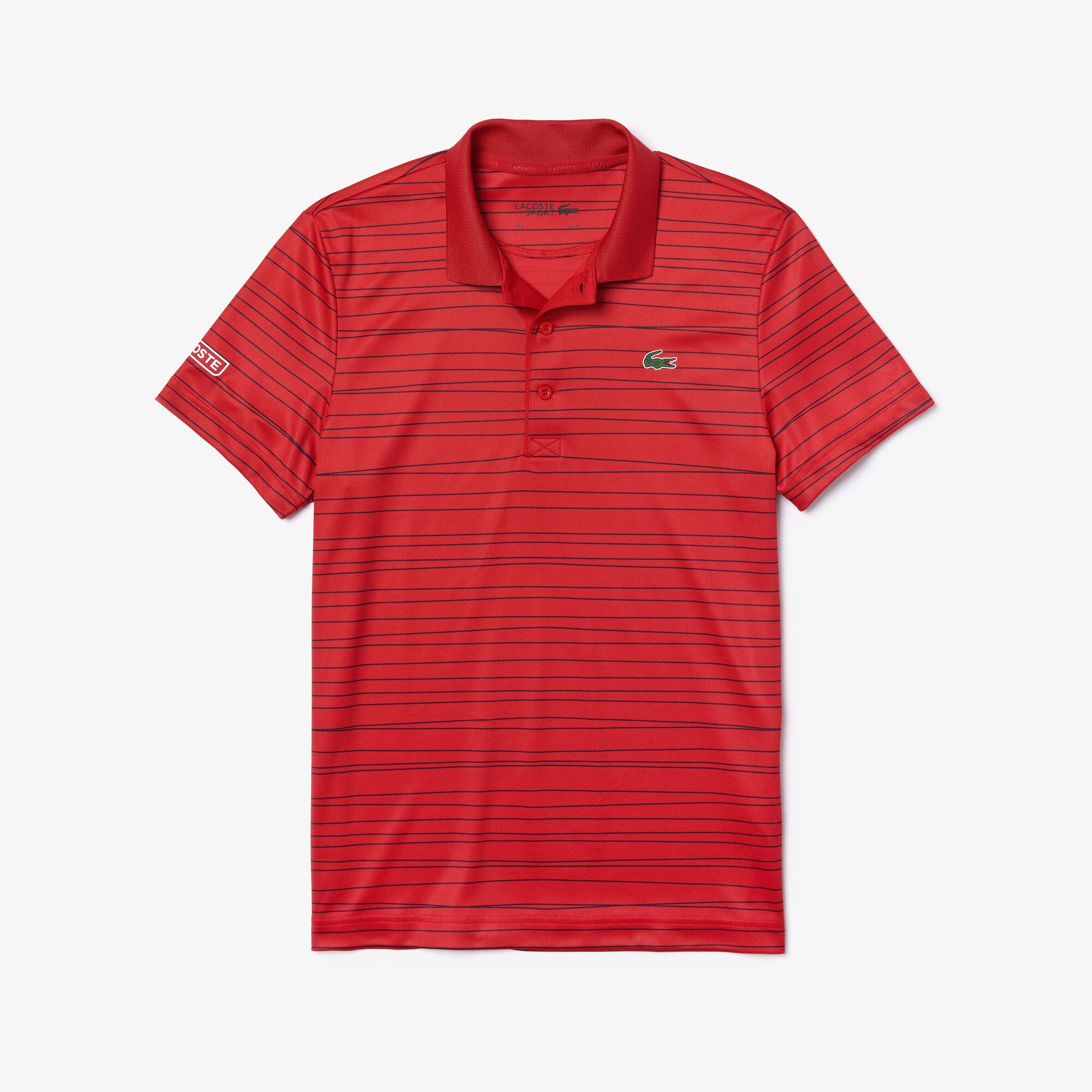 Polo Tennis Lacoste SPORT en piqué respirant imprimé à rayures Taille 3 - S Rouge / Bleu Marine / Bl