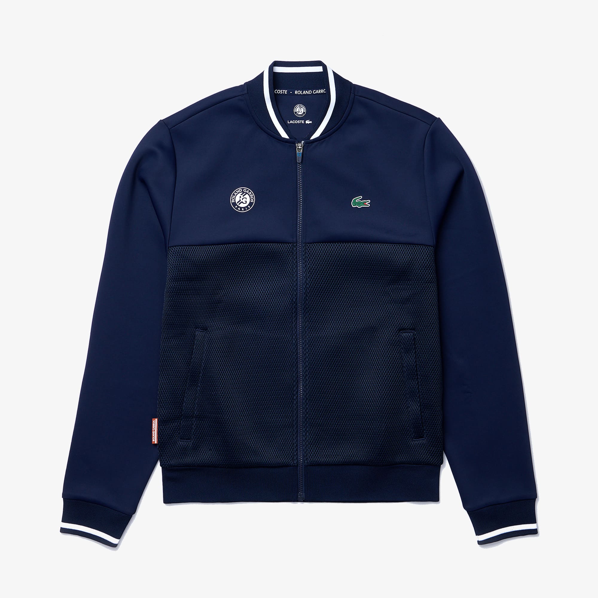 Veste zippée Lacoste SPORT Édition Roland Garros Taille 8 - 3XL Bleu Marine / Blanc