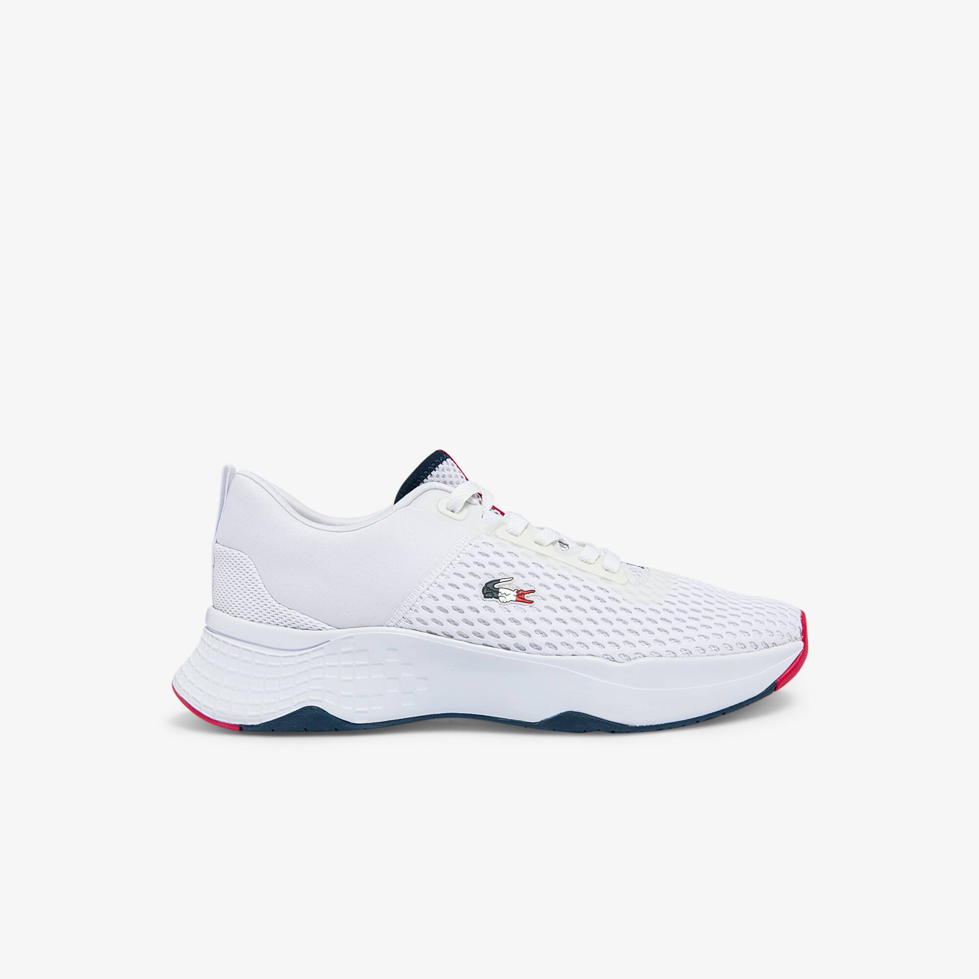 Lacoste Sneakers Court-Drive homme en tissu texturé Taille 42 Blanc/marine/rouge