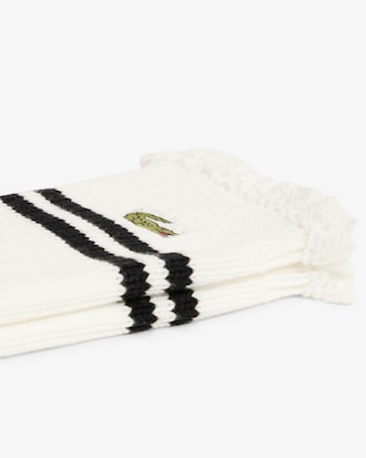 Chaussettes côtelées bordure en dentelle