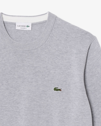 Pull coton uni col rond