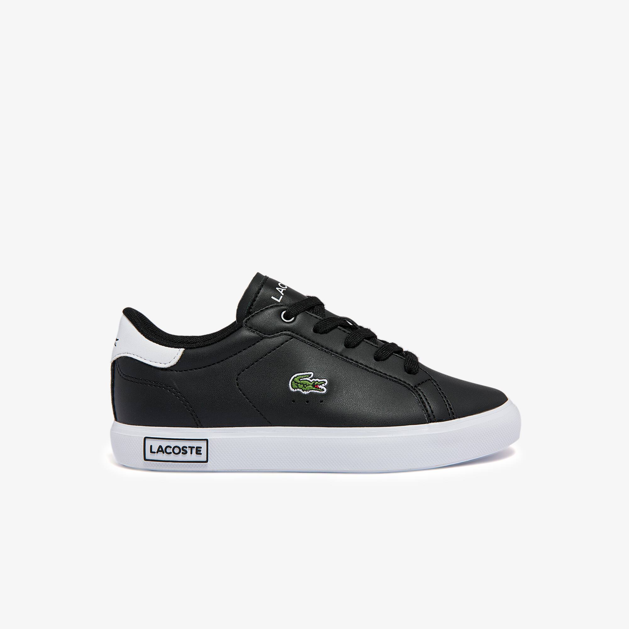Lacoste Sneakers Powercourt enfant en synthétique Taille 33 Noir/blanc
