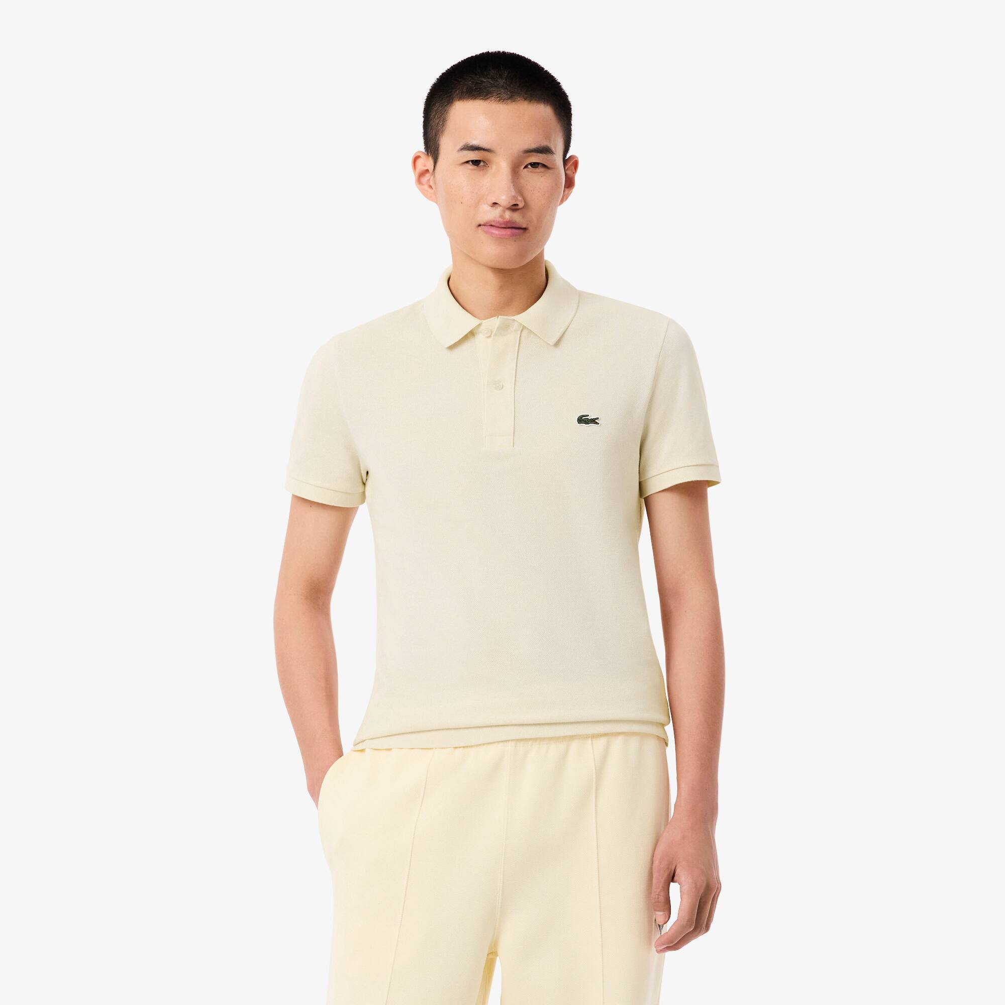 Polo Lacoste slim fit en petit piqué uni Taille 6 - XL Beige