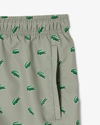 Short de bain court imprimé crocodile